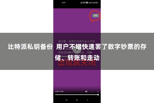比特派私钥备份 用户不错快速罢了数字钞票的存储、转账和走动