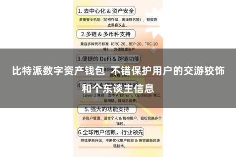 比特派数字资产钱包  不错保护用户的交游狡饰和个东谈主信息